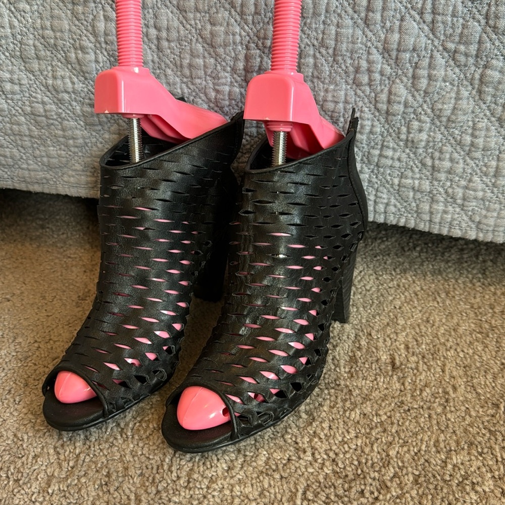 Lattice Leather booties
